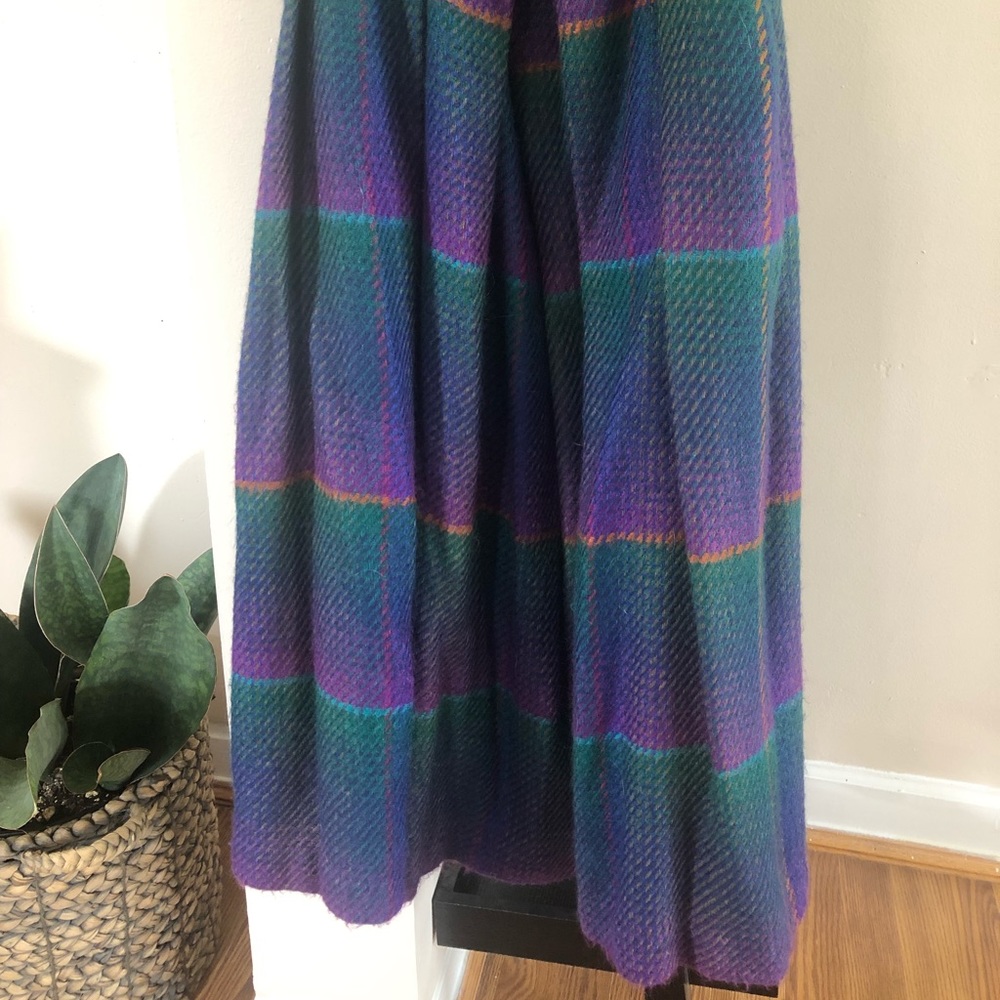 Vintage wool blend plaid skirt